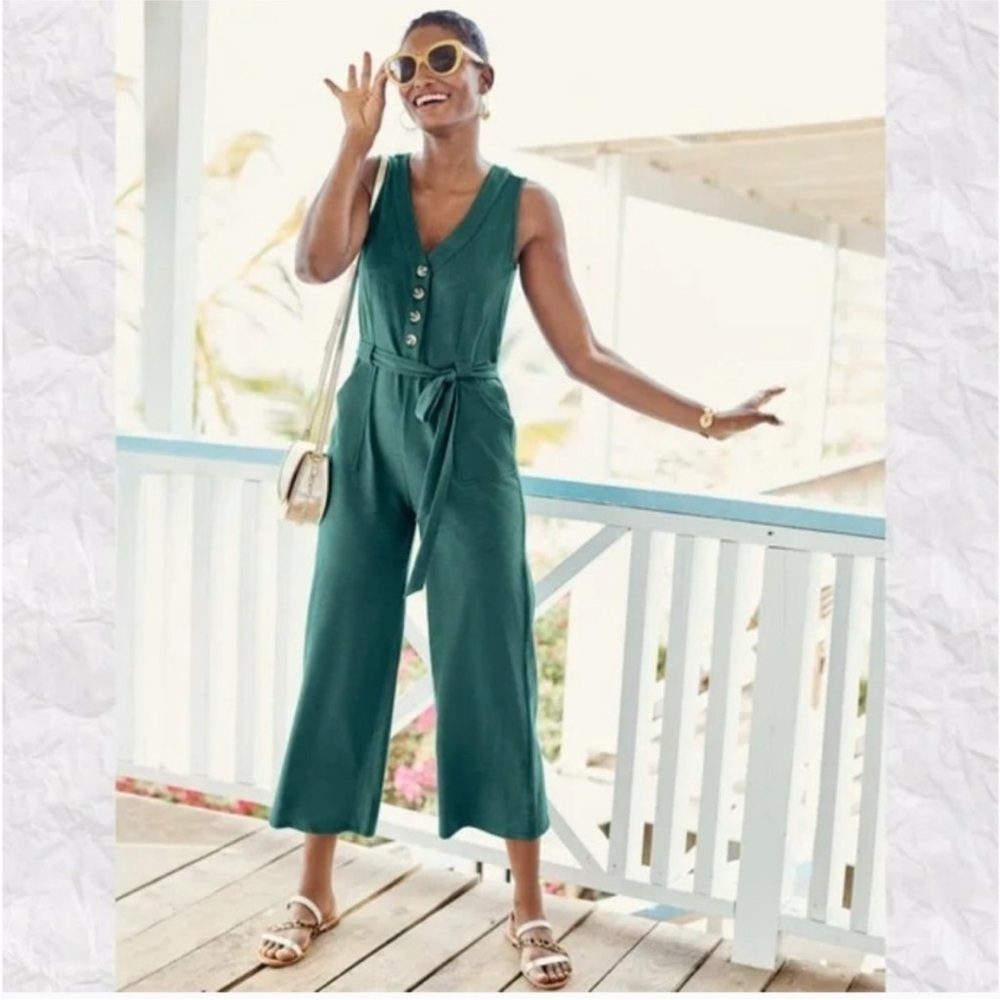 Boden Teal Wide Leg Jumpsuit